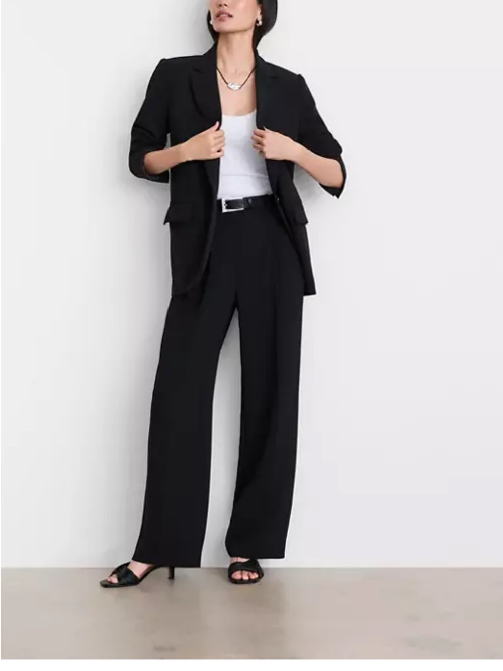 LOFT Black Wide-Leg Dress Pants